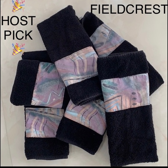 Fieldcrest Bath Authentic Black Custom Designer Hand Towels Poshmark